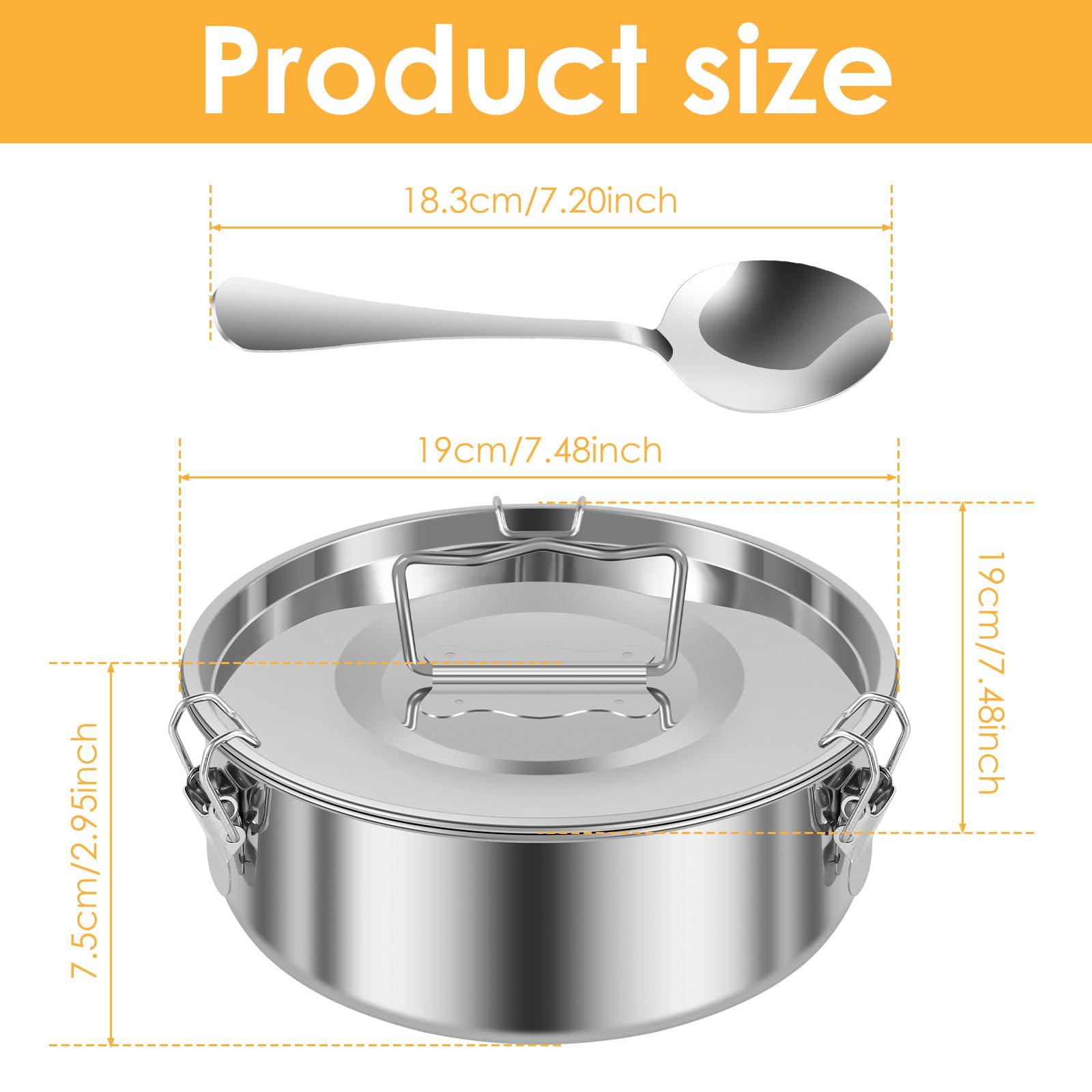 FALESOUL Flan Mold with Lid 7.5inch Flan Mold for Fast Pot 6QT to 8QT Stainless Steel Flan Pan Mold with Spoon and Handle Portable Cake Baking Flan Baking Pan for Cake Pudding Cheesecake Crepe