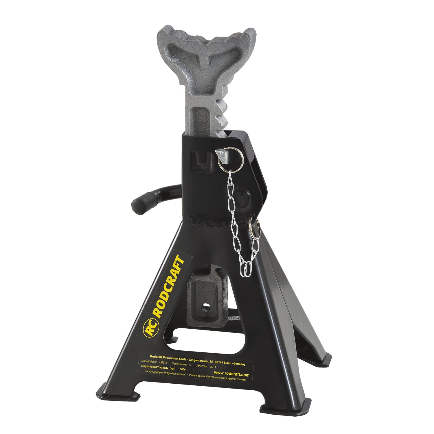 Rodcraft UBZ-6 Unterstellbock-Set, 6 t Tragkraft, 2 Stück | Höhenbereich 400–620 mm, Hub 220 mm und robuste Stahlkonstruktion. Für sicheres Abstützen von Fahrzeugen