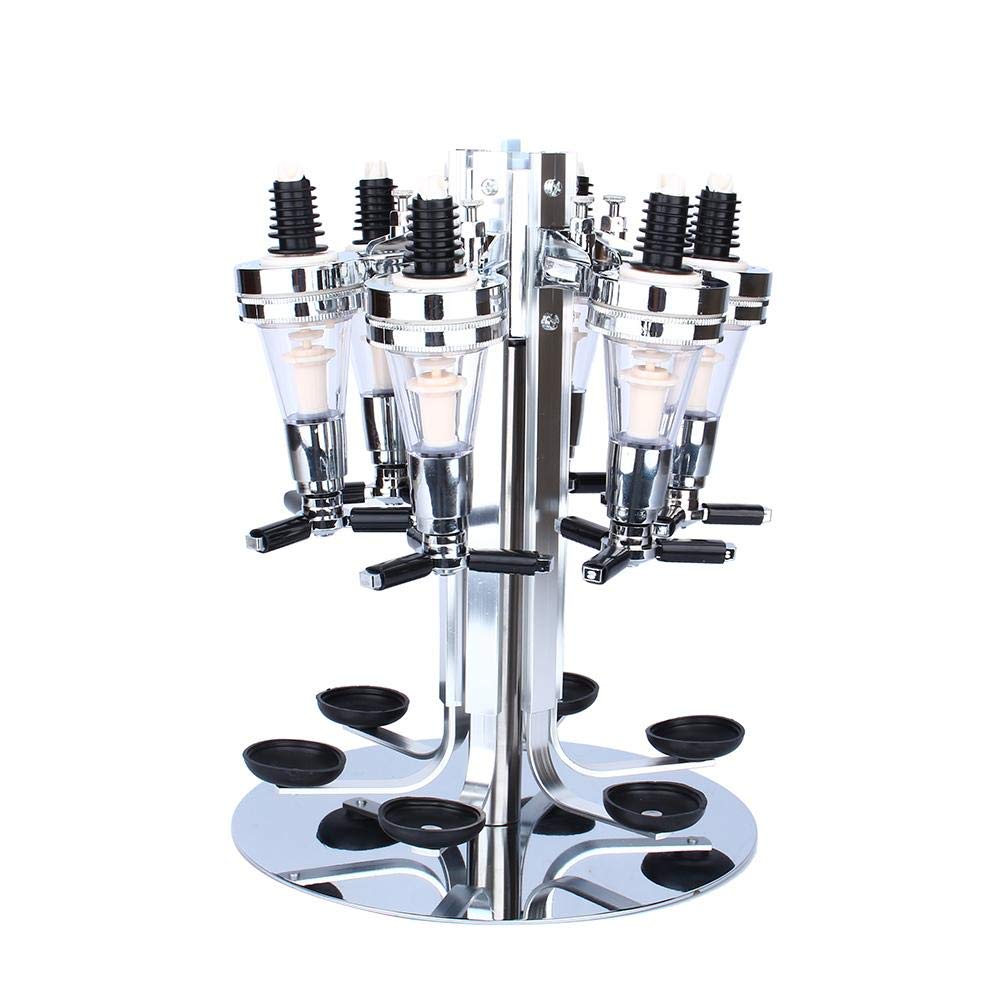 Wine Dispenser for 6 Bottles, Rotating Bottle Stand Beverage Optics Dispenser Strong Drinks Wine Steel Bar Butler