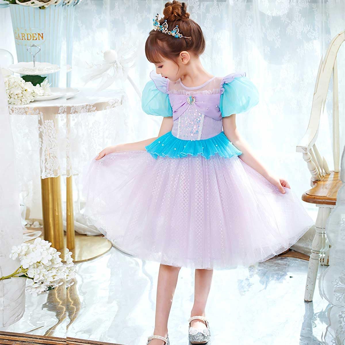 [monoii] プリンセスドレス 子供 ハロウィン エ アリエル コスプレ キッズ マーメイド 仮装 女の子 人魚姫 衣装 コスチ