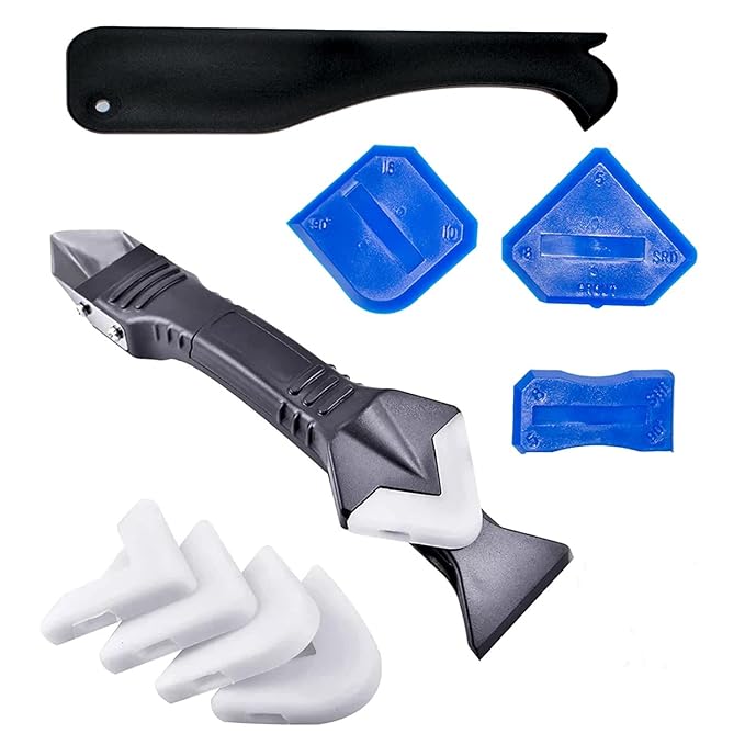 Zaptec 3 in 1 Silicone Sealant Grout Caulk Filling Finishing Smoothing Remover Cleaning Scraper Tool