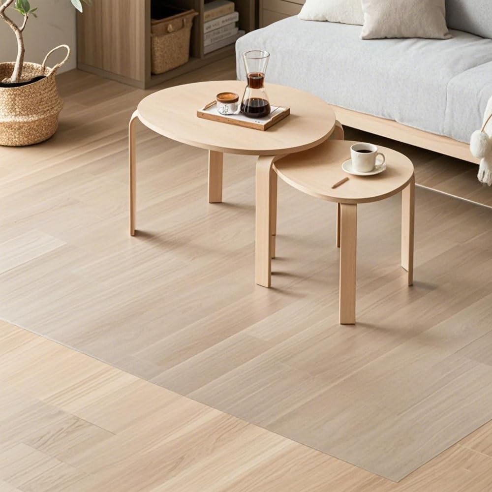 Tapis protège Sol Transparent Tapis de Protection de Sol Épaisseur : 1,0 mm Antidérapant Tapis de Chaise Transparent pour parquet(Givré,120x140 cm)