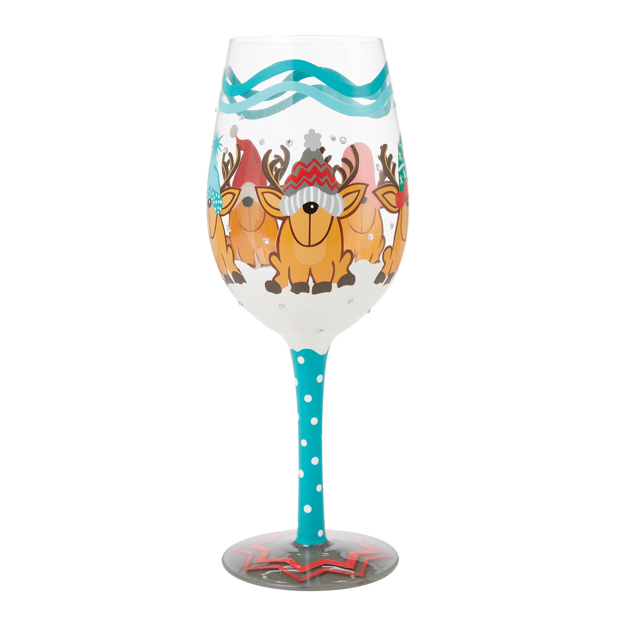 Verre à vin Lolita motif renne de Noël pour des fêtes magiques et tables de réveillon