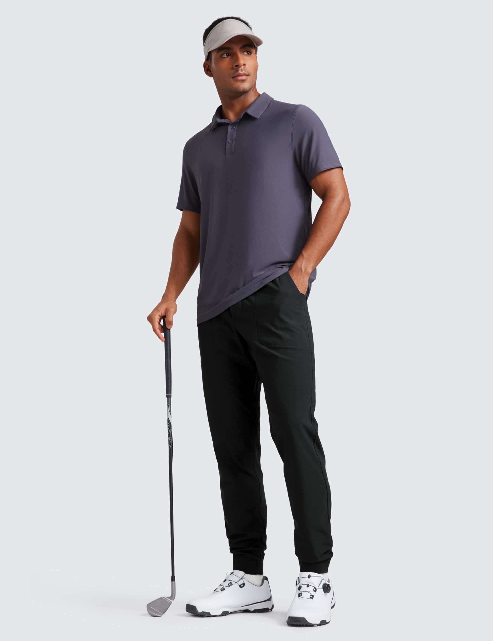 CRZ YOGA Jogger da Golf Comodi a Tiro Elastico 81cm | Elasticità Adeguata, Antipiega, Casual, Vita Elastica, Tasche, Pantaloni Sportivi per Uomo
