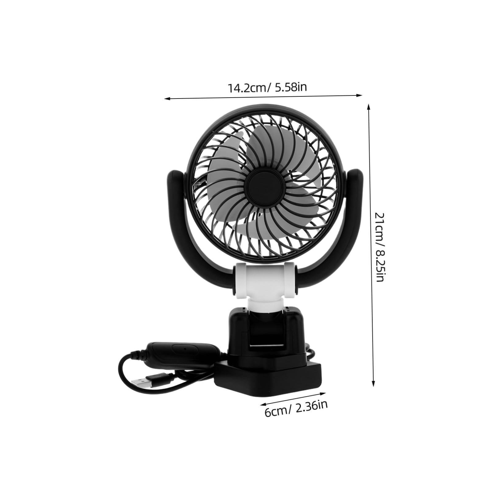 MAGICLULU Portable Car Fan for Summer Cooling Electric Fan for Vehicles USB Powered Auto Cooler with Touchscreen Mounting Efficient Heat Dissipation for Suvs and Cars