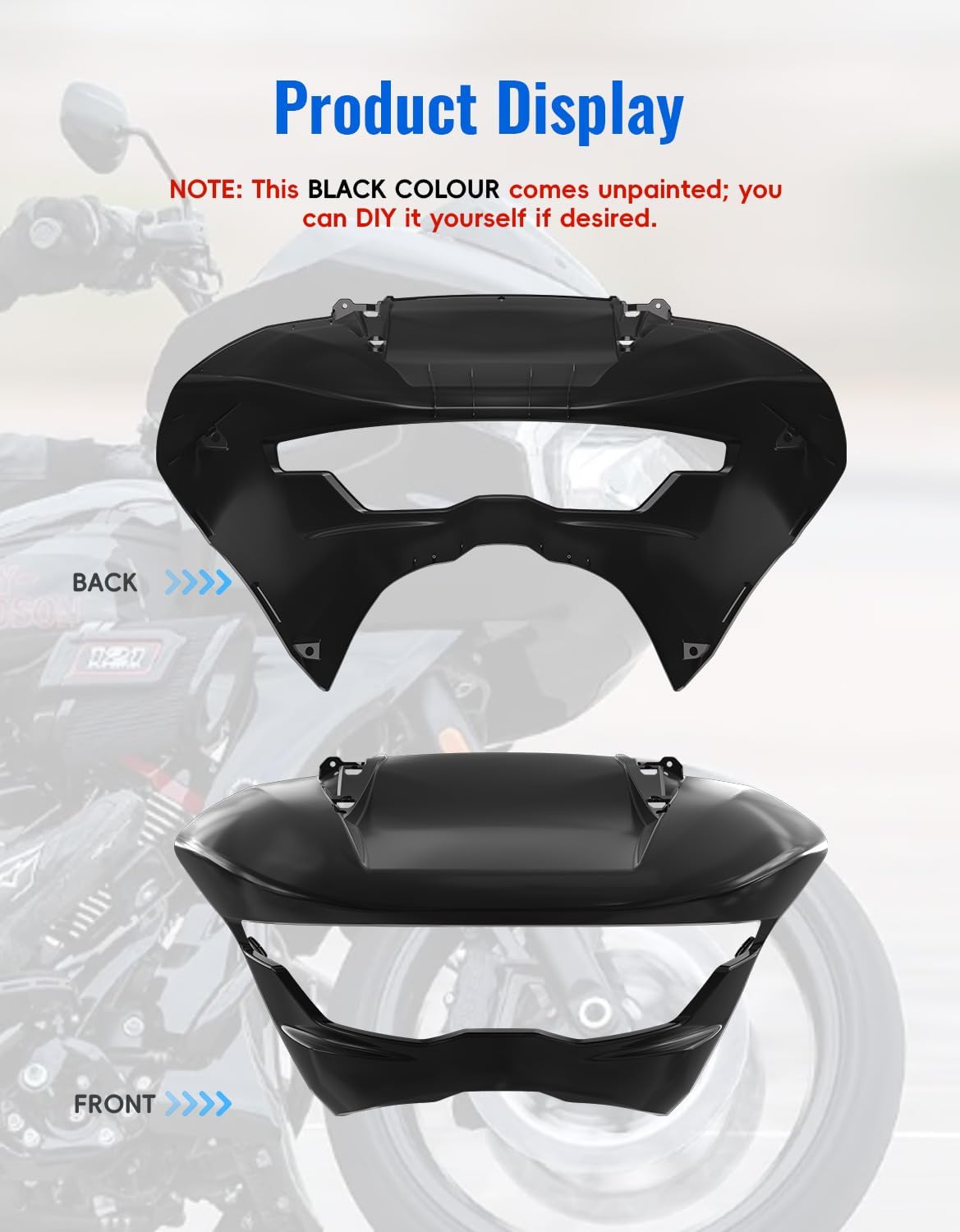 Front Outer Fairing for Road Glide 2024, Black Headlight Cover Inner Fairing Fit for Harley Touring CVO Road Glide 2023-2025 ST FLTRX FLTRXSTSE 2024-2025 Accessories,Matte Black