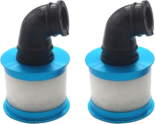 2 piezas de filtro de aire RC cubierta de aluminio con elemento esponja piezas del motor compatibles con Redcat Traxxas HSP Himoto 1/10 RC Nitro