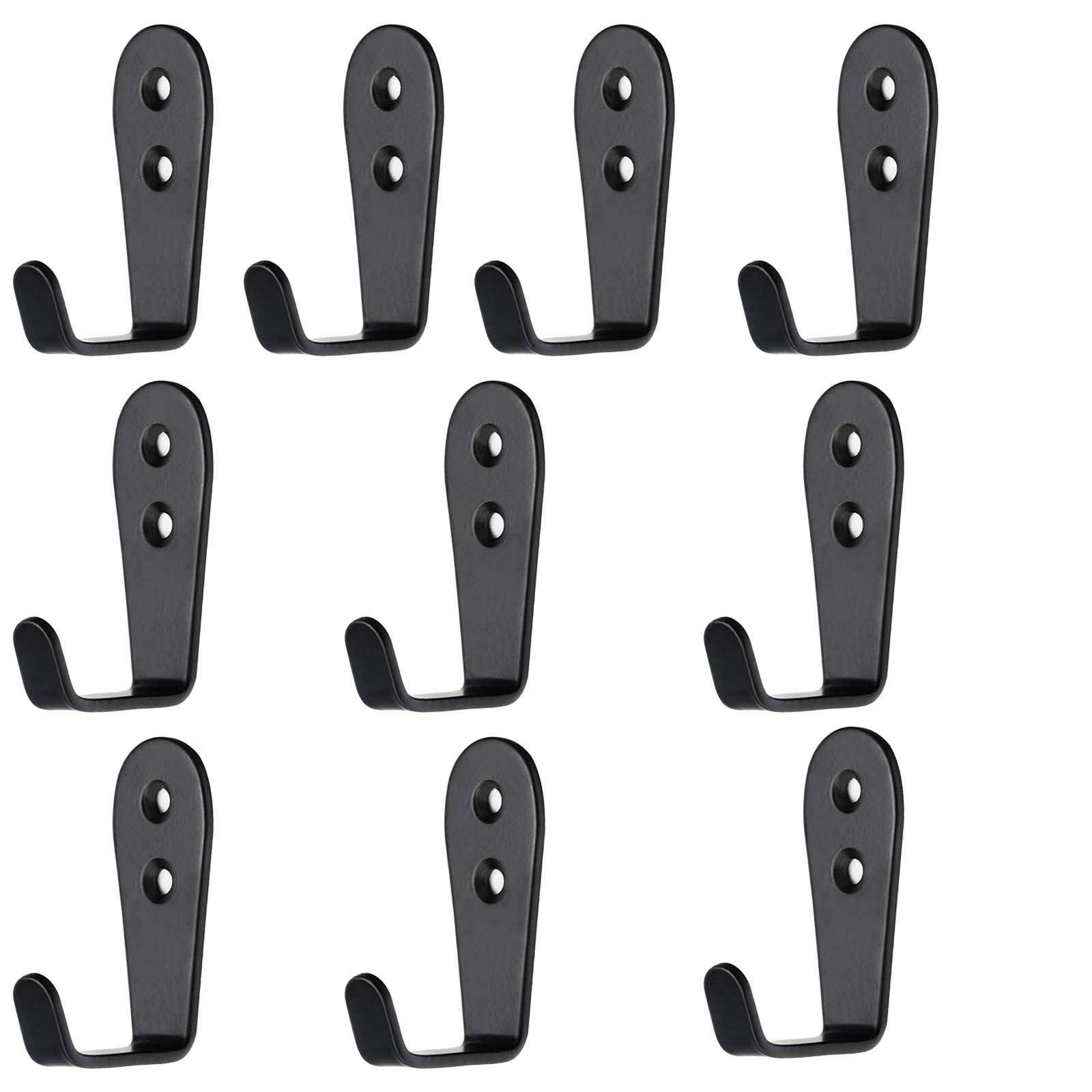 Lot de 10 crochets muraux rustiques pour manteaux, peignoirs, vêtements, manteaux - Pour salle de bain, cuisine, garage - 62 mm x 25 mm