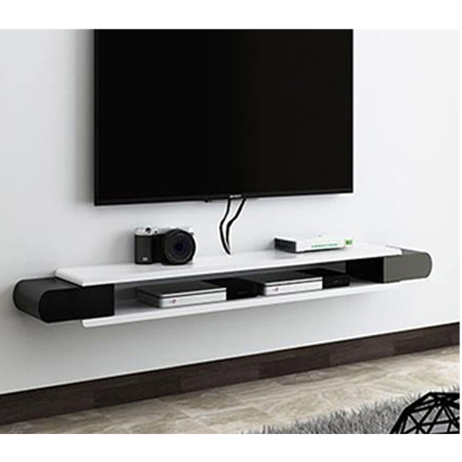 mobile TV Console multimediale moderna da parete con supporto TV galleggiante con spazio for riporre oggetti for camera da letto, soggiorno, moderna da parete(1.1M)