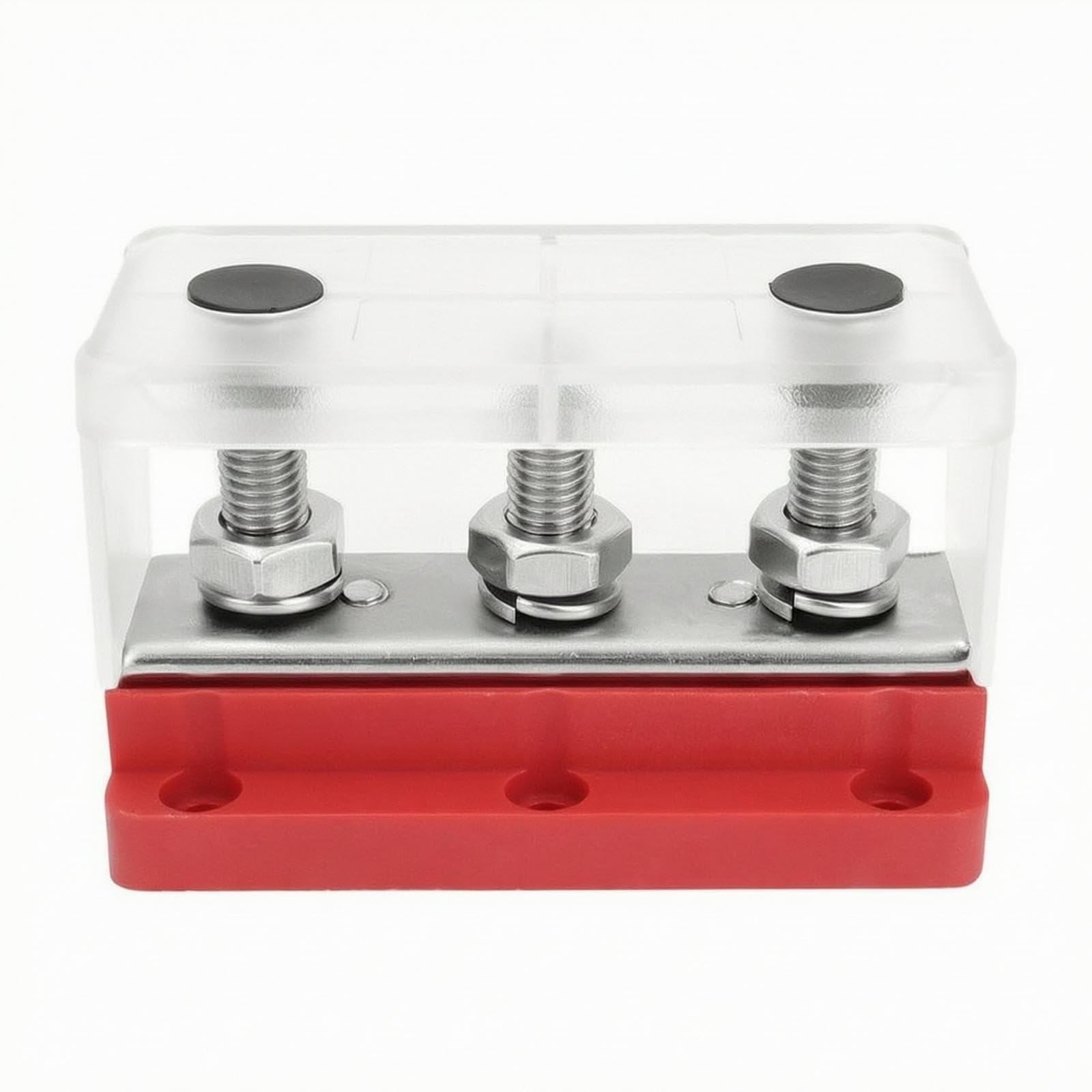 CALANDIS 10mm Busbar High Current Bus Bar Terminal Block with Posts Heavy Duty Bus Bar with Cover for Electricians, Hobbyists, Marine Wiring, Vehicles 3-stud Bus Bar - R a-image-19