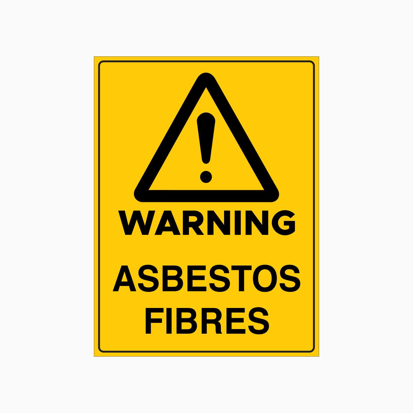 WARNING ASBESTOS FIBRES Sign Workplace Metal Tin Sign 8 x 12 inch for Industrial & Commercial Series