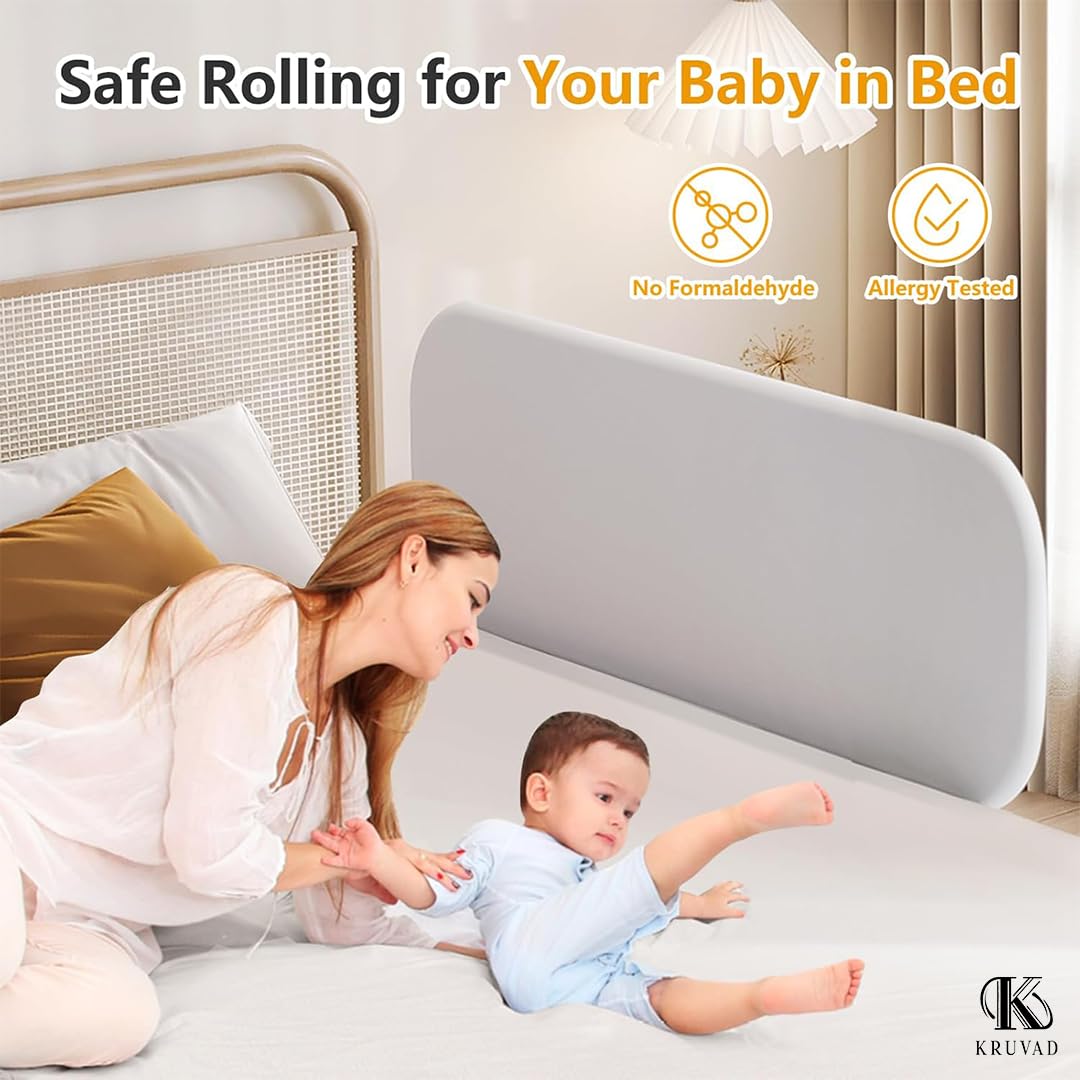 Kruvad Foldable Toddler Bed Rails for Crib- Universal Fit for Twin,King Size Beds- Easy to Assemble- Safe Guardrail Bed Rail for Toddlers and Elderly Safety Fence Protector Rails [ 122x44x3 CM ] - Image 7 thumbnail