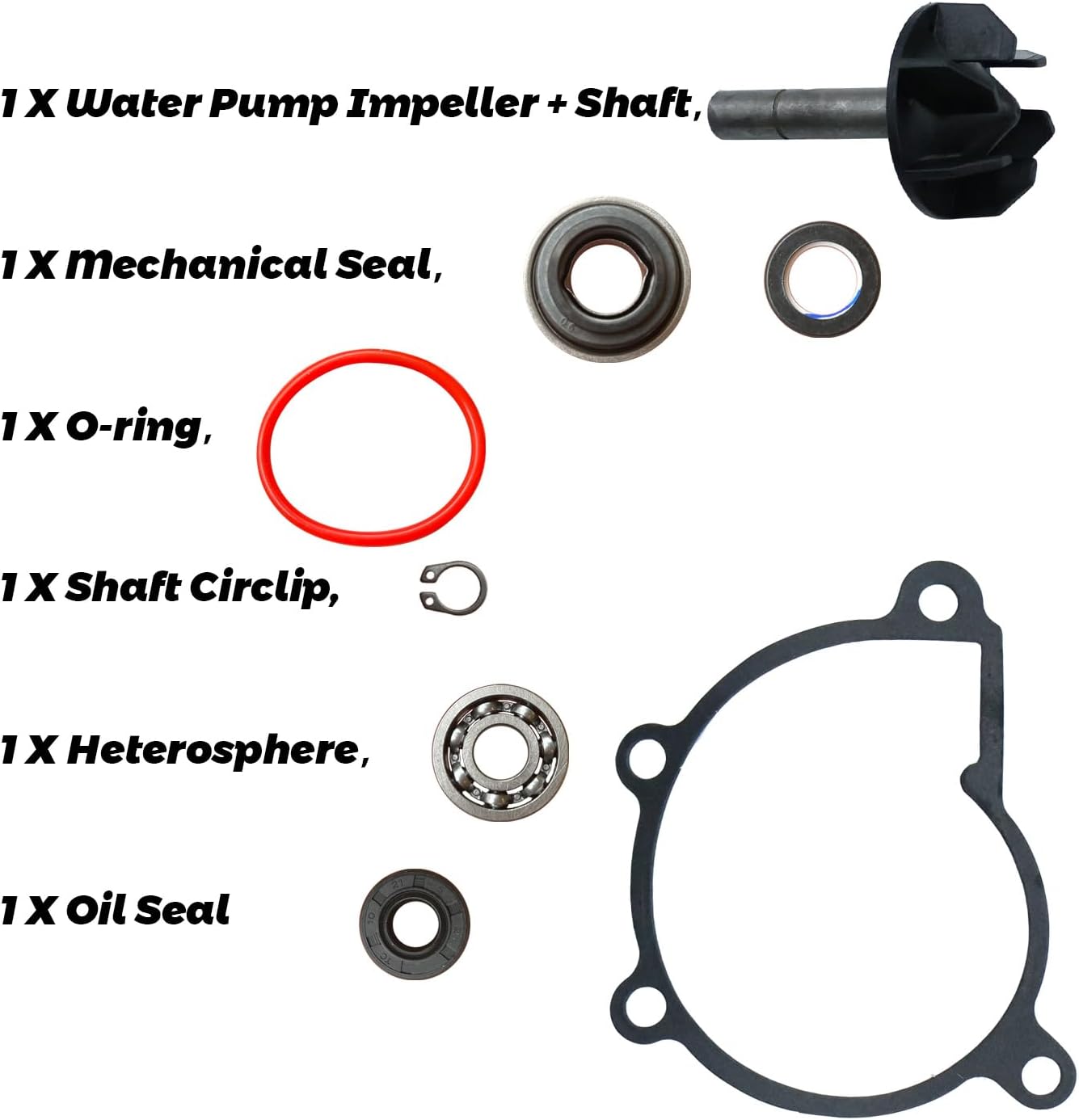 LOONGPART 2C0-12420-01 Water Pump Impeller Repair Kit Compatible with Yamaha Yzf-R6 2006-2020