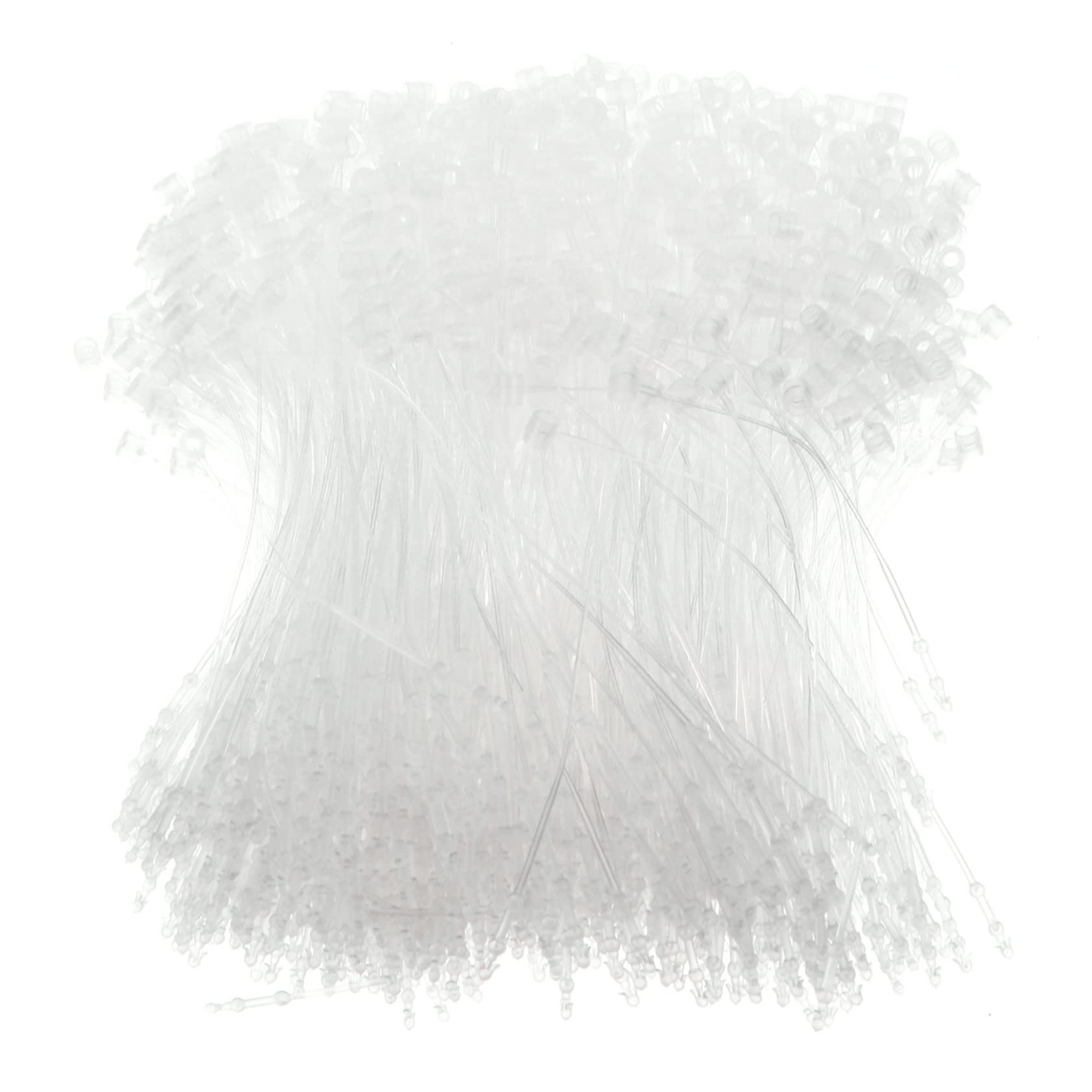 BELLIFFY 5000pcs Trademark Tag Cord Tagging Fasteners Tag Bag Seal Lock Tags Fastener Security Loop for Store Tag Rope Fasteners Pin Tag Labels Plastic Fasteners White