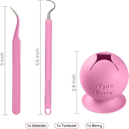 Miniatura 2 de iVyne Herramientas de deshierbe de bayas y silicona, desbrozadora de vinilo de succión, pinzas para manualidades, soporte para colector de chatarra,