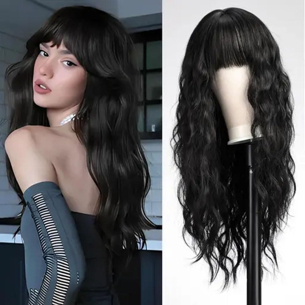 BLUSHIA Full Head Synthetic Women Wigs Long Hair For Women/Women Wigs Natural Hair (Black)-image-49
