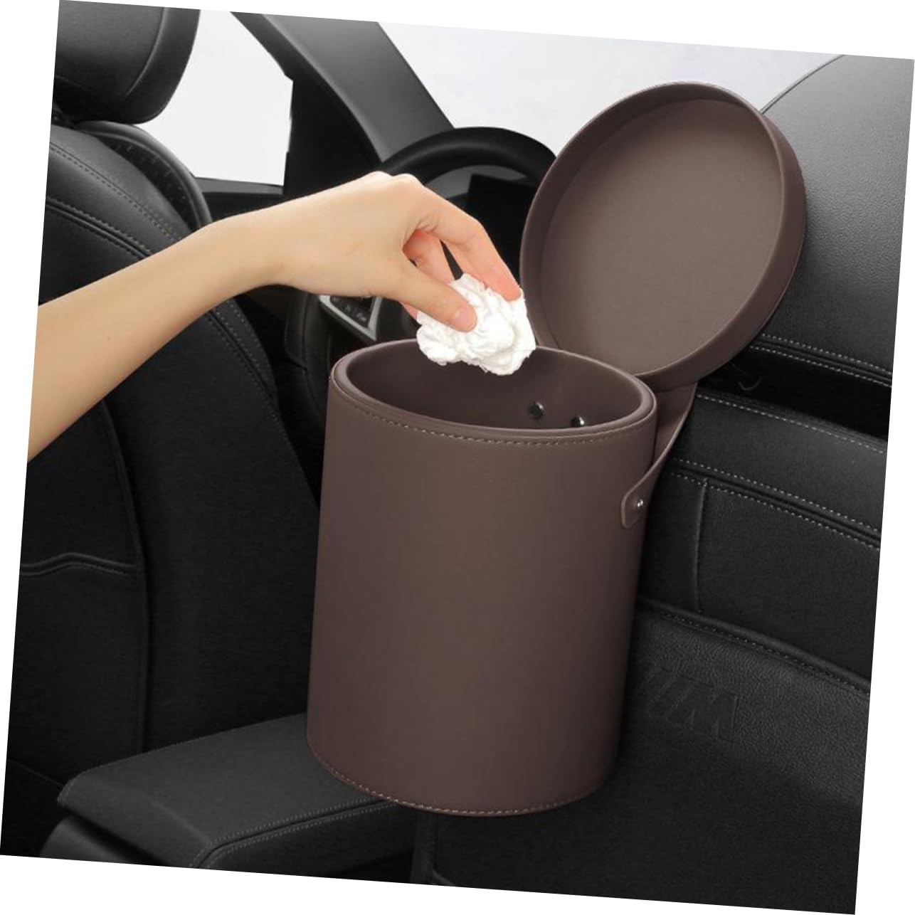 ABOOFAN Poubelle De Voiture Avec Couvercle Poubelle Portable Pour Élimination Des Déchets Suspendue