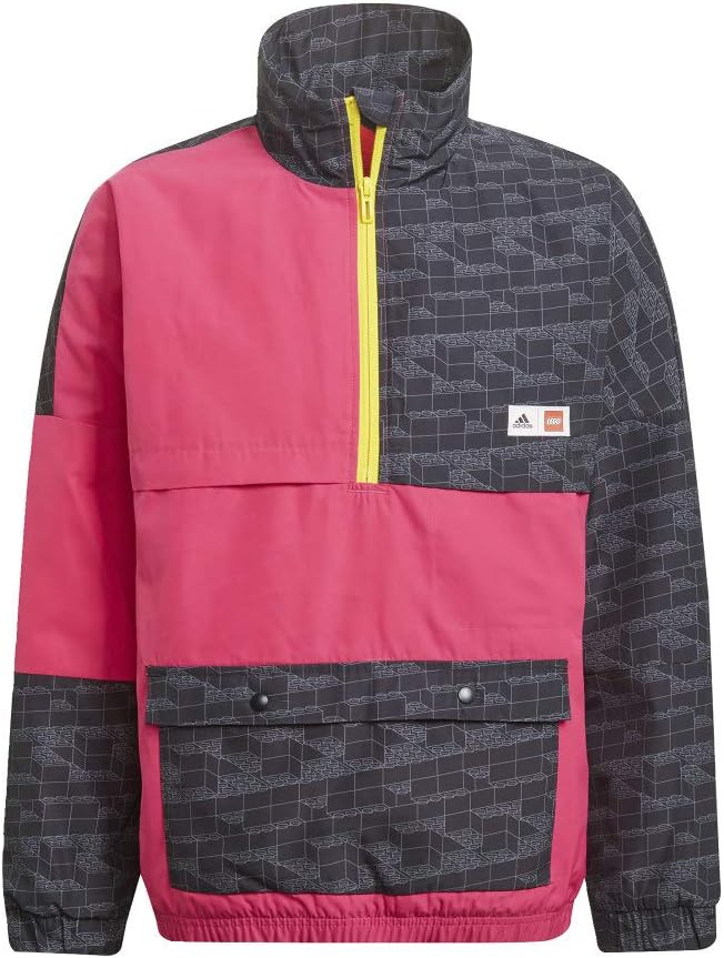 adidas x Classic Lego® Bricks Half-Zip Warm Jacket Kids', Burgundy, Size M