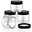 Patelai 4 Pieces Round Wide-mouth Leak Proof Plastic Container Jars with Lids for Travel Storage Makeup Beauty Products Face Creams Oils Salves Ointments DIY Making(2 Ounce,Black)