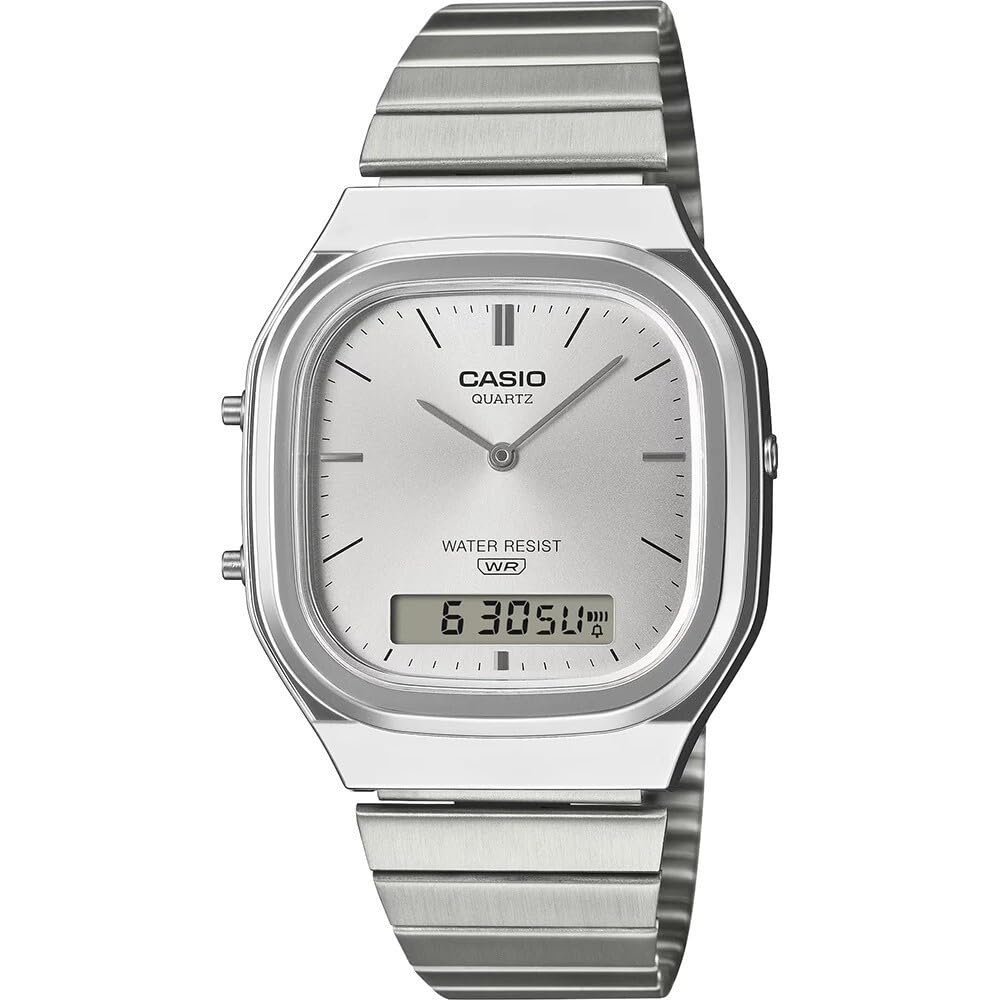 Casio Unisex Silver Aq-240E-7Aef Collection 41Mm Quartz Watch In