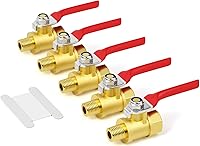 Vista 9 de GASHER 1 pieza Válvula de bola mini de latón de 1/2 pulgada, válvula de cierre, rosca NPT de 1/2 pulgada macho x hembra para accesorios de tubería