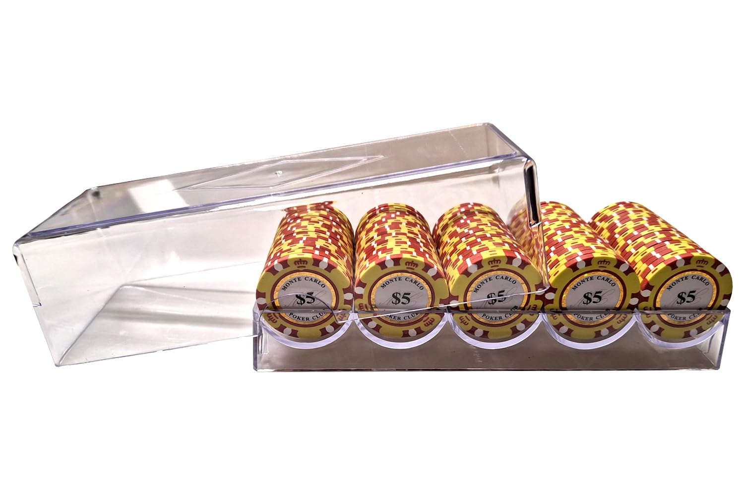 Poker - Poker Bac Valeur 5 - Jeu de Poker - Jetons de Poker - Jetons de Poker - Poker Set - Casino - Jetons de Casino - Fiches avec Valeur Cave & Garden