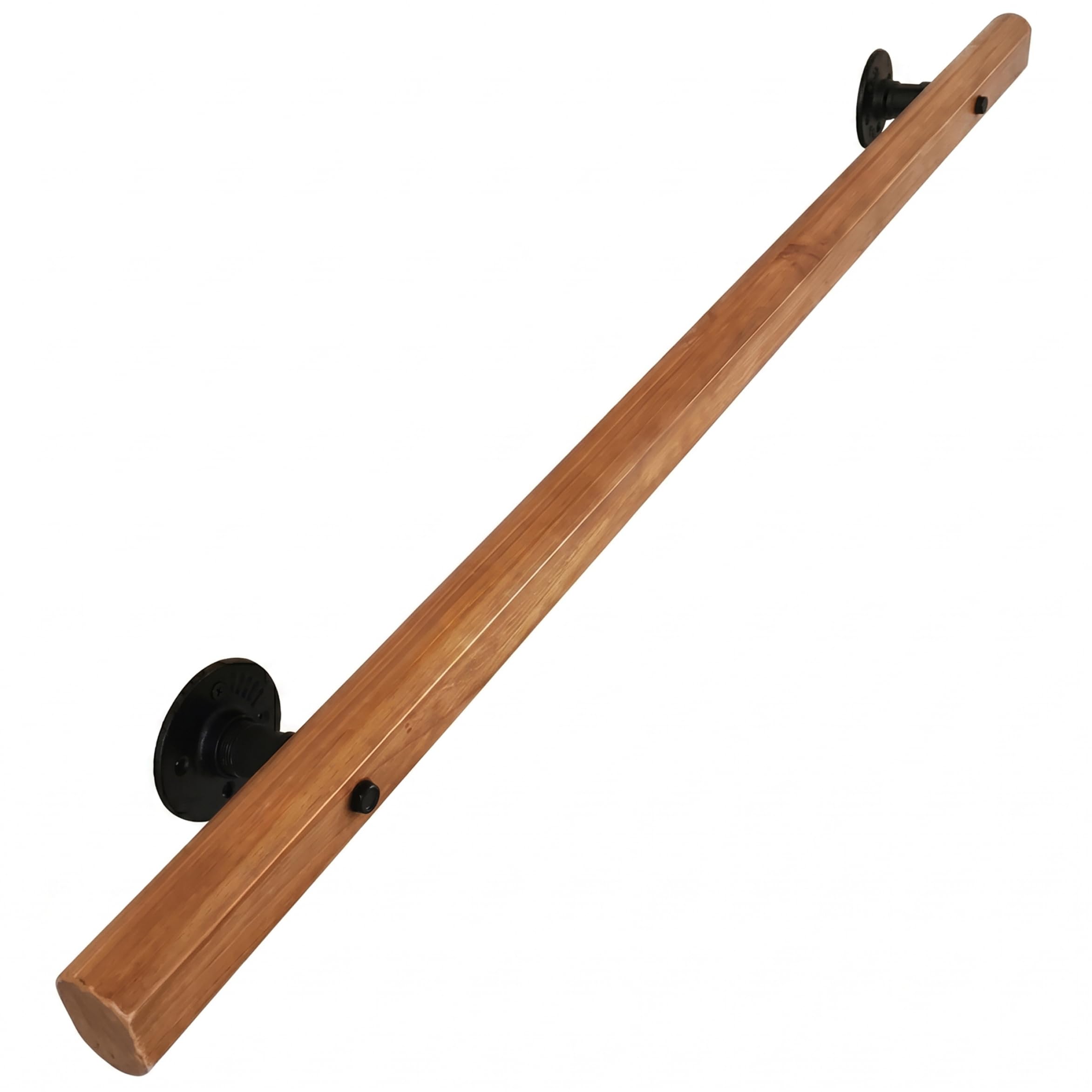 Barandilla de madera de 20 pulgadas con soportes de pared pasamanos para escaleras apoyo de seguridad para ancianos y niños pasamanos para escaleras barandilla de madera de 20 pulgadas soportes