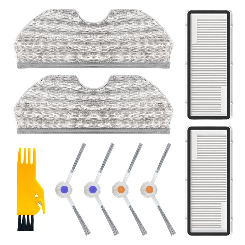 Verilux® 9Pcs Replacement Accessories for Narwal Freo X Plus, Replacement Parts Includes 2 Microfiber Mop Cloths, 4 Side Brushes, 2 Filter Panels & 1 Cleaning Tools-picture-20
