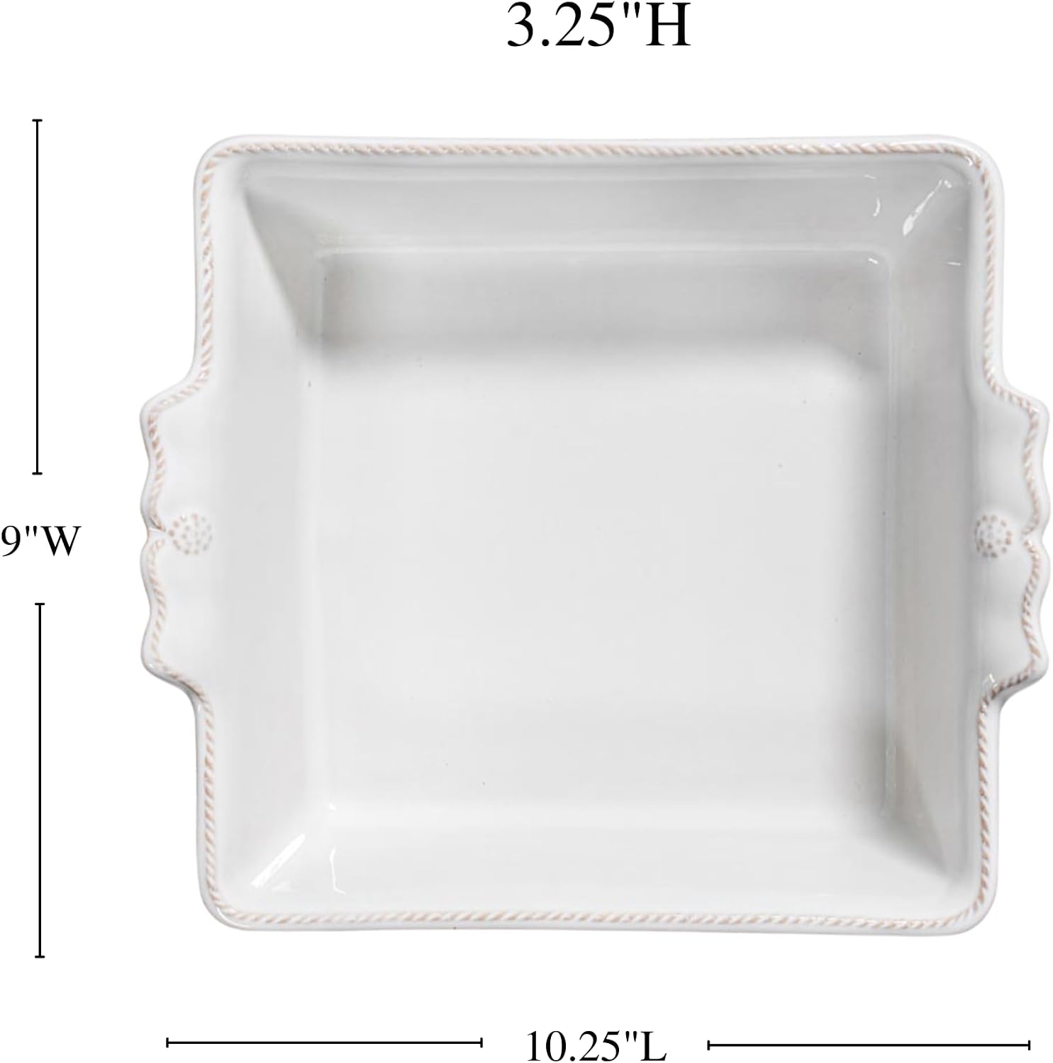 Juliska Berry & Thread Square Baker - Whitewash
