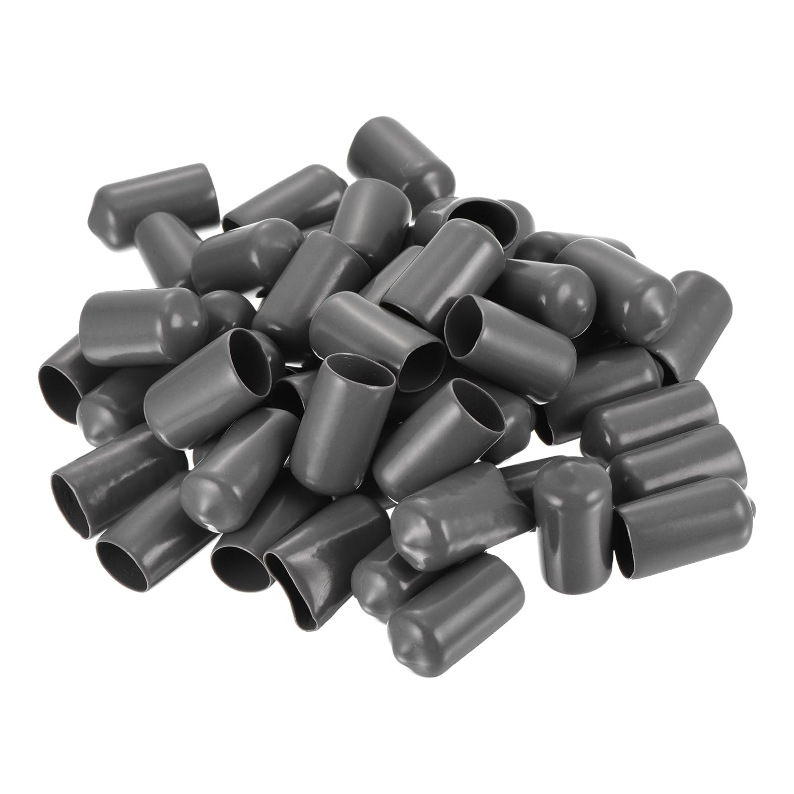 uxcell 100pcs Rubber End Caps 11mm ID Vinyl PVC Round Tube Bolt Cap Cover Screw Thread Protectors Dark Grey