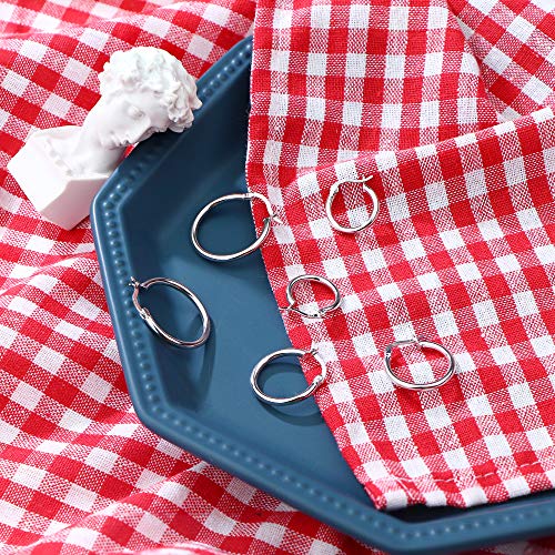 Sllaiss 3 Pairs Sterling Silver Round Hoop Earring for Women Lightweight Click-Top Hoop Earring Hypoallergenic 10-20MM4