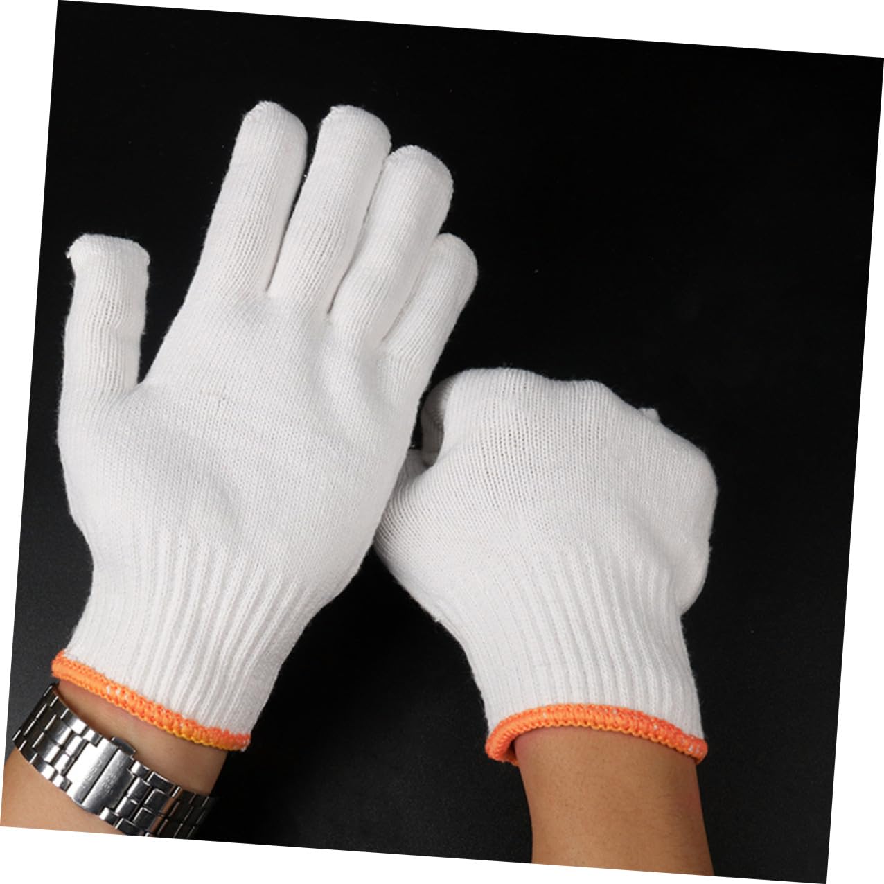 Moufles de Travail en Coton Blanc Antidérapants Protection Travail Lot de 24 Paires en Fil de Coton et Nylon Confort et Résistance