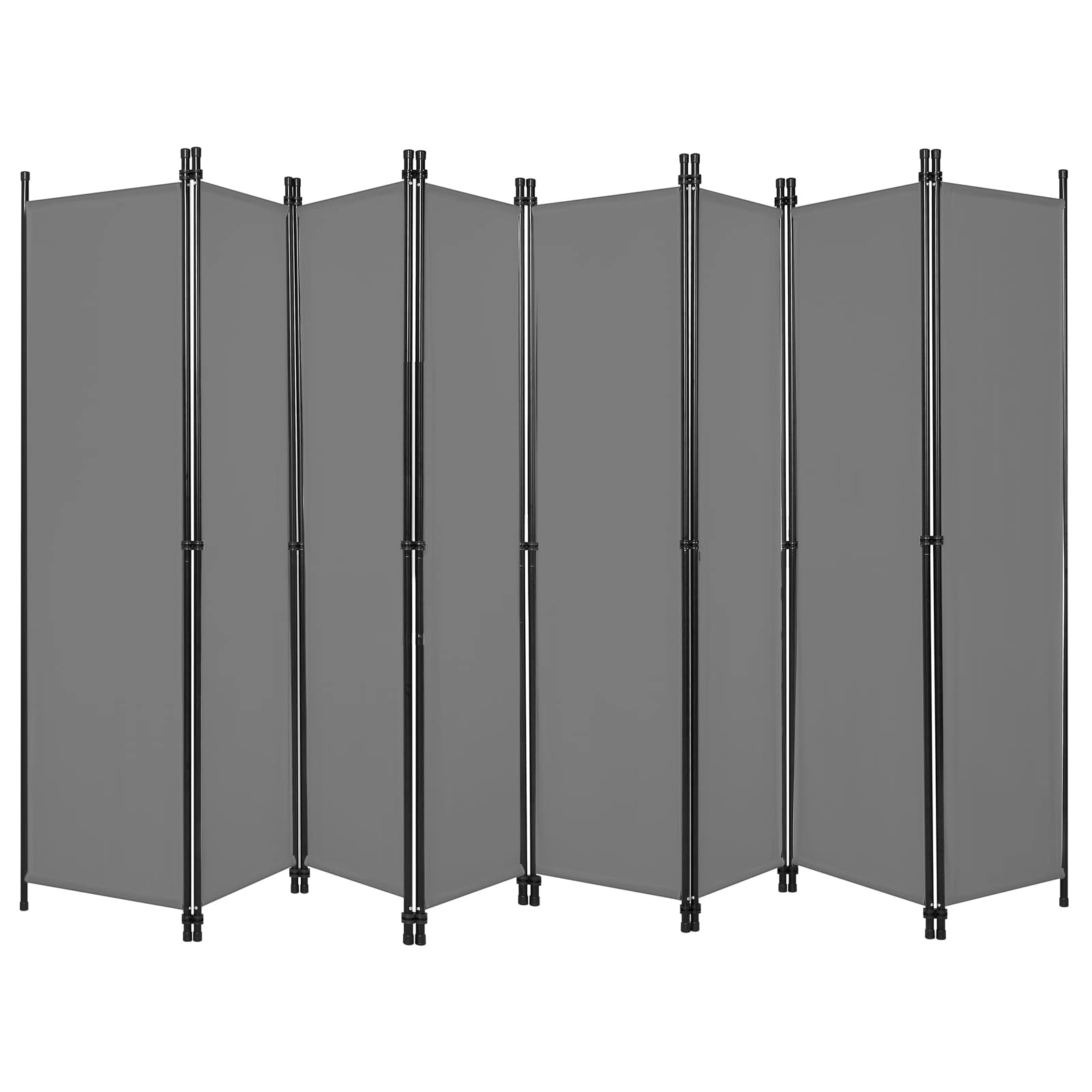 ACTREY 8-Panel Indoor Room Divider, Screen Movable Room Screen Separator Wall Protective Privacy Furniture Indoor Bedroom(Grey)