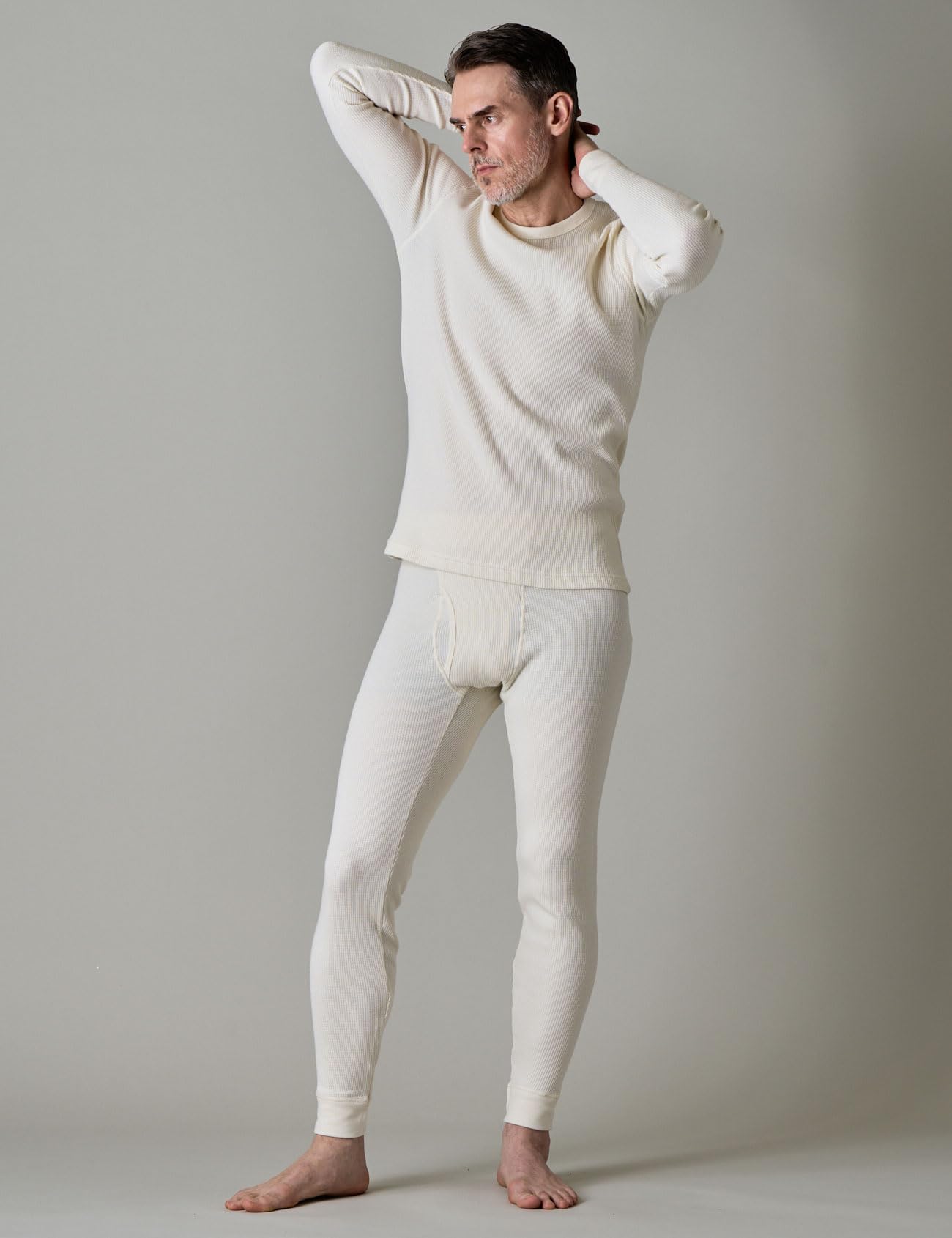 LAPASA sous-vêtements Thermiques en Maille Waffle pour Homme – Ensemble avec Haut et Pantalon Thermiques ou Haut Seul (Warm/Extra Warm) M60