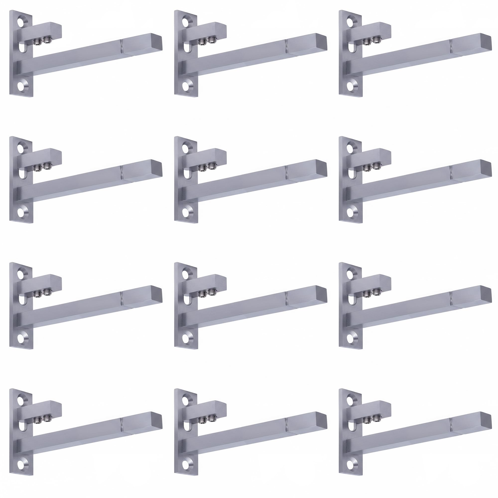 Atlantic F Type Glass Shelf Bracket 6 inch (Stainless Steel, Silver Matt Finish, Adjustable 6/8/10/12 mm, Pack of 4 Piece) — Amazon image 16