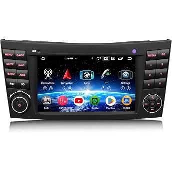 Erisin 8 Core 4GB RAM 64GB ROM 7 Inch 2 DIN Android 16 Car Radio Bluetooth for Mercedes Benz E Class W211 CLS Class W219 with GPS Navigation CarPlay Android Car WiFi 4G DSP DAB+ RDS OBD2 USB Canbus