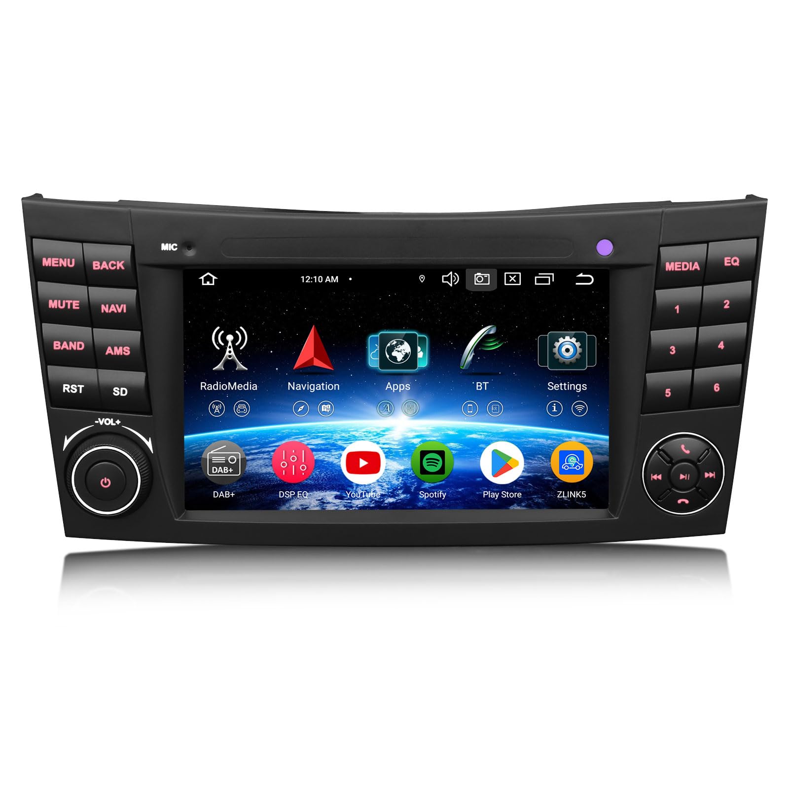 Erisin 7 pollici 8-Core 4GB+64GB Android 14 Autoradio 2 Din GPS Navigatore per Mercedes W211 W219 Classe E/CLS Supporto CarPlay senza fili Android Auto Bluetooth 5.0 WiFi DSP DAB+USB OBD2 FM Canbus 4G