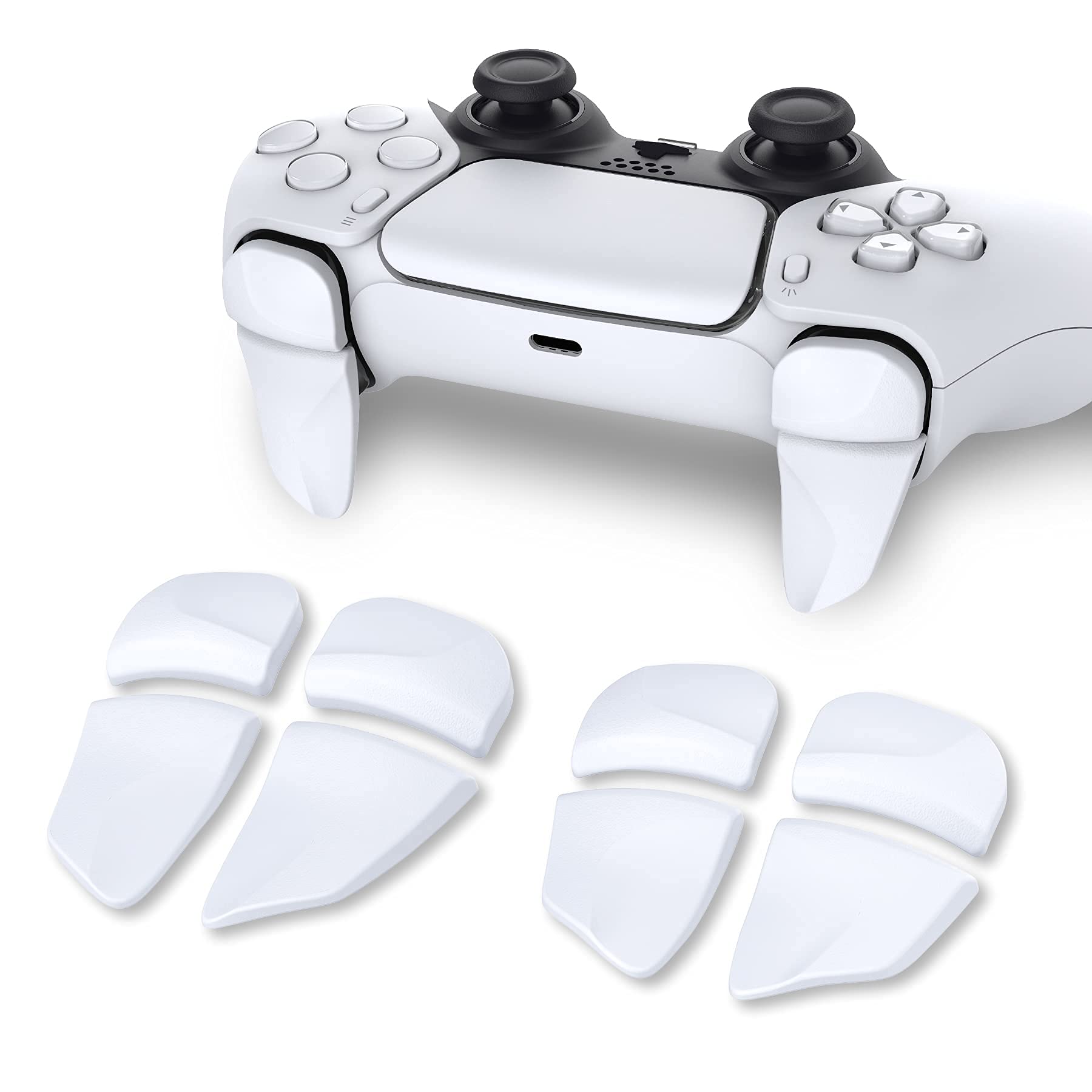 PlayVital 2 Pares de Gatillo Extensor para ps5 Control Accesorios Extensores de Disparo Mejora del Juego Gatillos Bumper Trigger para ps5 Mando Grips Extender Botón para ps5-Blanco — view 9