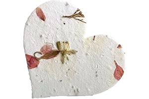 Handmade Paper Seed Tags with Pink Heart Shape Plantable Paper for Gift
