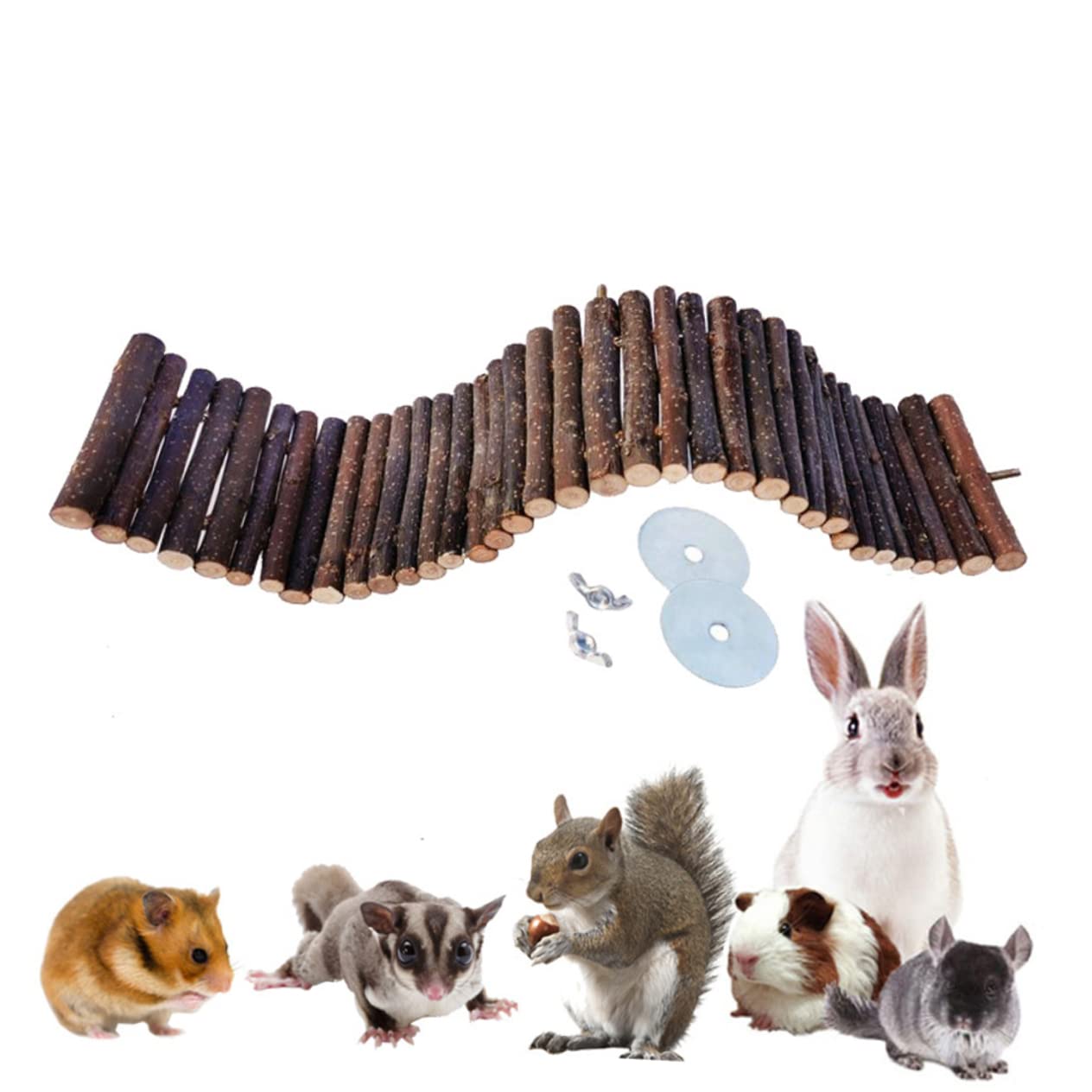 INOOMP 2stücke Kletterleiter Aus Holz Für Kleintiere Hängende Brücke Und Spielzeug Für Hamster Mäuse Und Andere Nager Zum Spielen Und Kauen