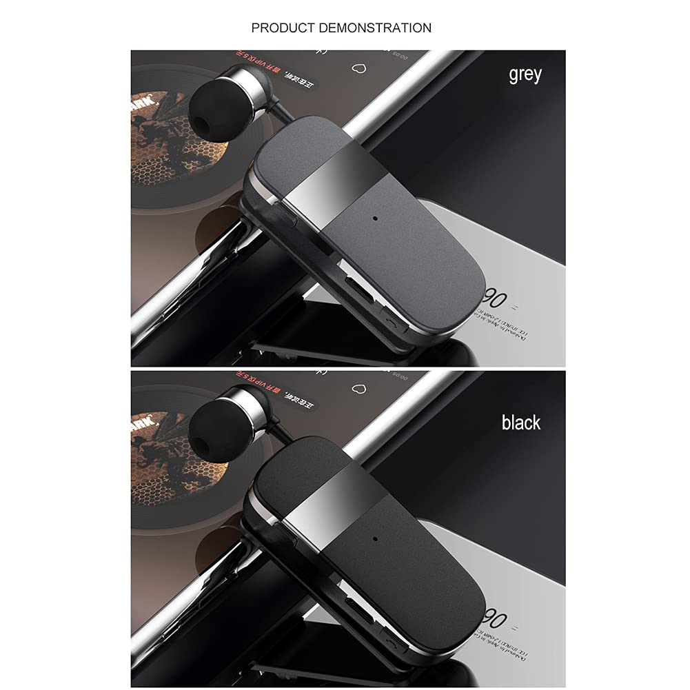 MoreChioce Cuffie Bluetooth 5.0, Auricolare Bluetooth Senza Fili Retrattile Cuffie Auricolari con Cancellazione del Rumore Cuffie Wireless Auricolari Cuffie Bluetooth nell'orecchio,10m,Grigio,k53