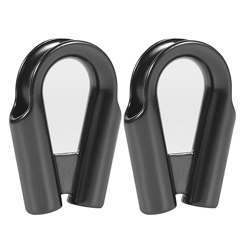 Paquete de 2 dedales de tubo de cuerda de acero inoxidable con refuerzo (negro, 12 pulgadas)