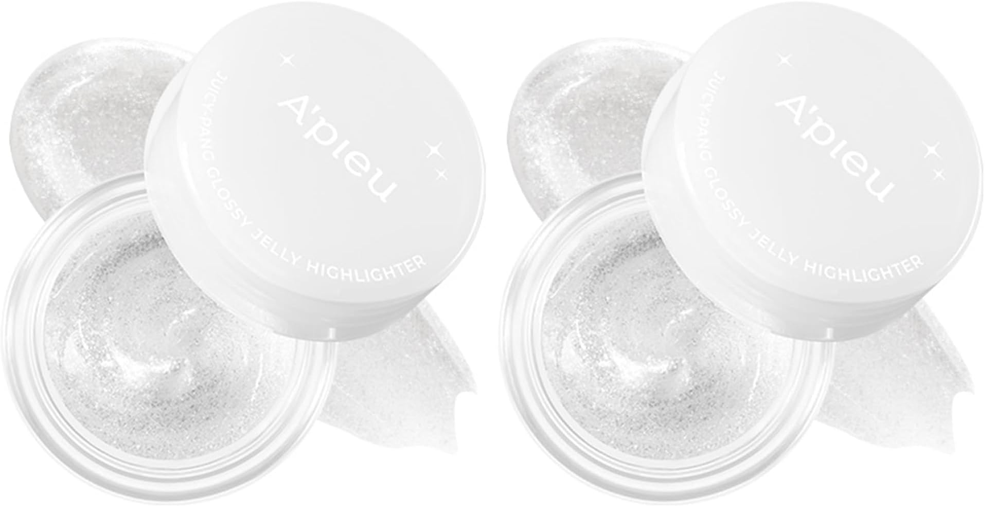 MISSHA Islak ve Doğal Görünümlü Jel Aydınlatıcı A'PIEU Juicy Pang Glossy Jelly Highlighter No:8 White (2 paketi)