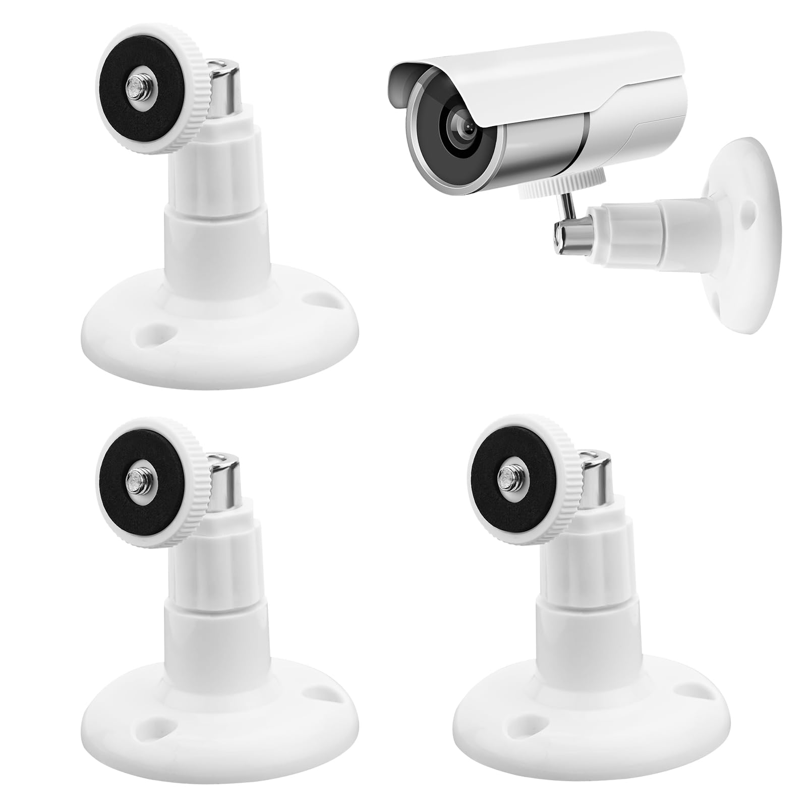Bekecidi 3 Pack Versatile Ring Camera Holder, No-Drill Wall Mount with Strong Adhesive, Adjustable 360-Degree Ring Surveillance Camera Bracket
