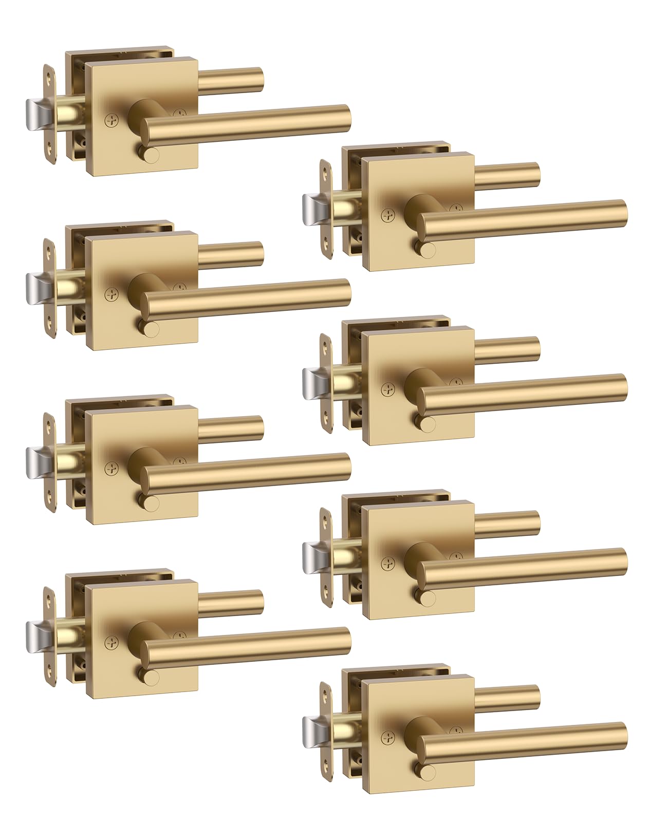 Photo 1 of Asidrama 8 Pack Champagne Bronze Privacy Interior Door Handles