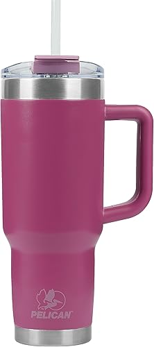 Pelican Hydration Pelican Porter - Vaso aislado al vacío de 40 onzas, acero inoxidable reciclado de doble pared de viaje con doble tapa, taza de