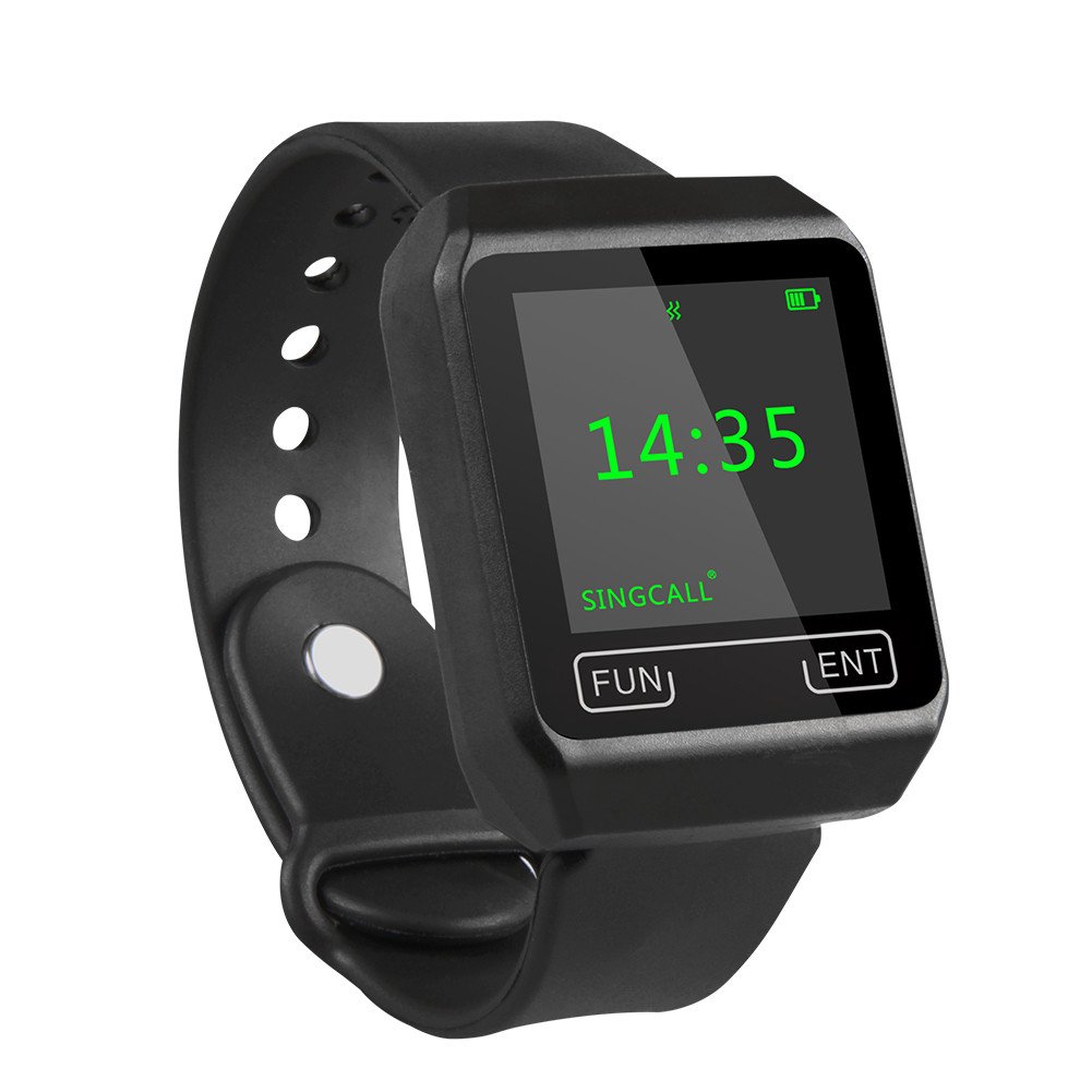 SINGCALL Obtiene una Gran Pantalla a Color OLED, receptores de Tipo Reloj(APE6800) Atención por Favor, no podía ser Utilizado Solo