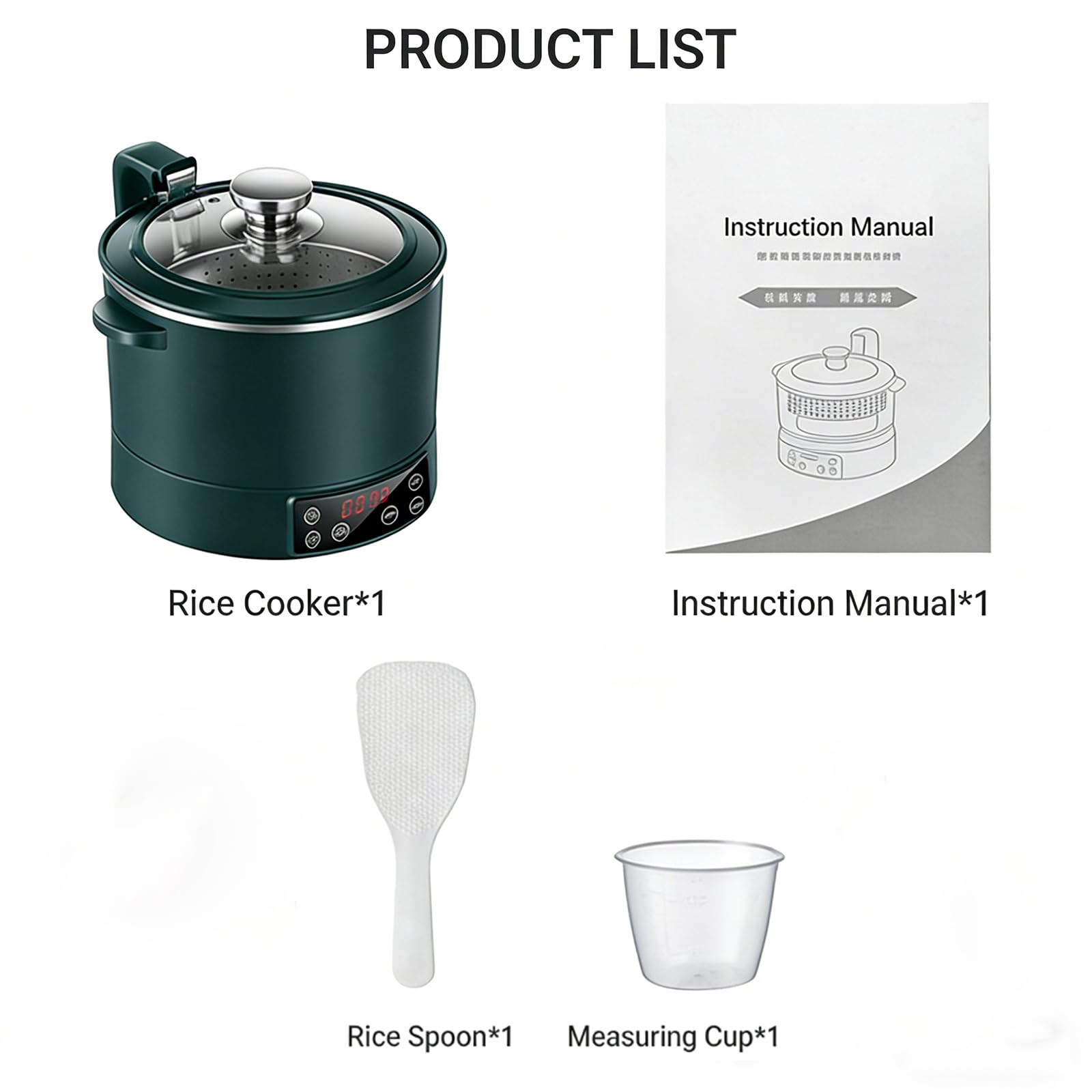 Cucina del Riso a Basso carboidrato (elevazione Auto), 3L 1500W Riscaldamento induzione, separazione Riso-Acqua (54% Meno amido), Timer 12H, Multifunzionale, Acciaio Inox 304