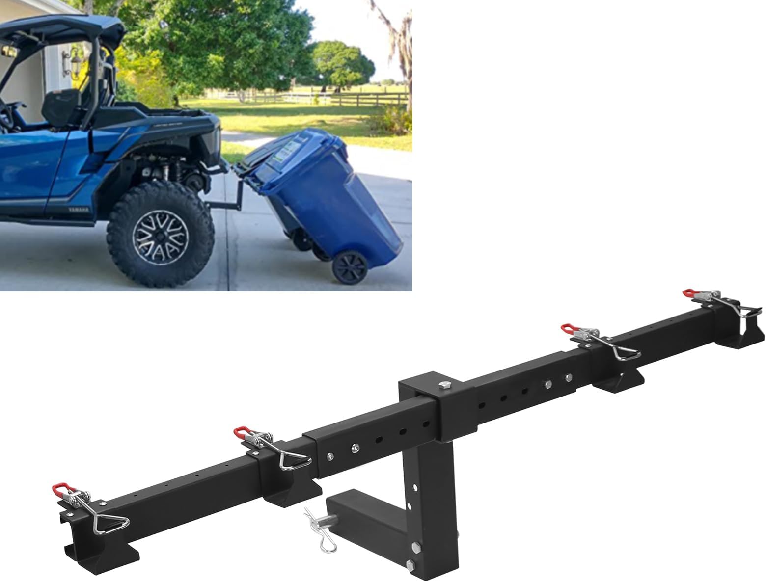 Sidasu Double Can Garbage Hauling Hitch,Trash Can Hauler Hitch,Garbage Can Trailer