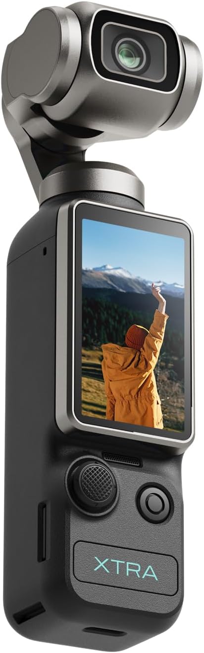 Xtra Muse, Vlogging Camera with 1'' CMOS & 4K/120fps Videos, Pocket Camera with 3-Axis Gimbal Stabilizer, Fast Focusing, Face/Object Tracking, Digital Video Camera for Photography, Digital Camera